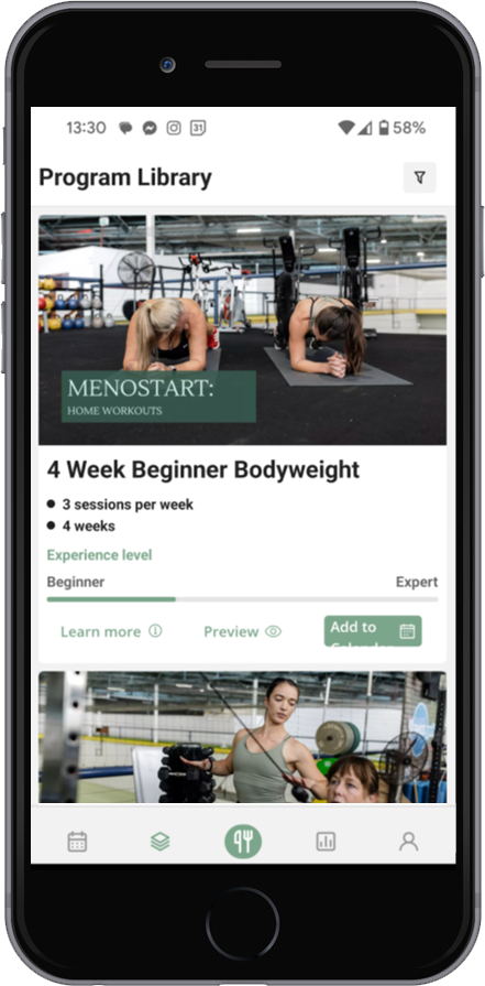 MenoMojo fitness app